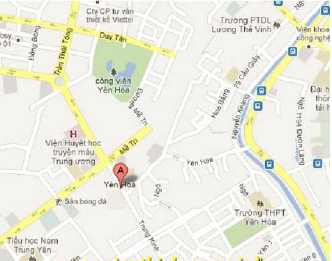 Bản đồ vị trí chung cư Thăng Long Yên Hòa